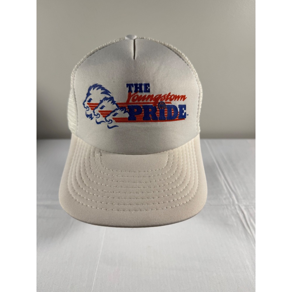 Vintage Youngstown Pride WBL Basketball Trucker Hat Mesh Snapback White Speedway